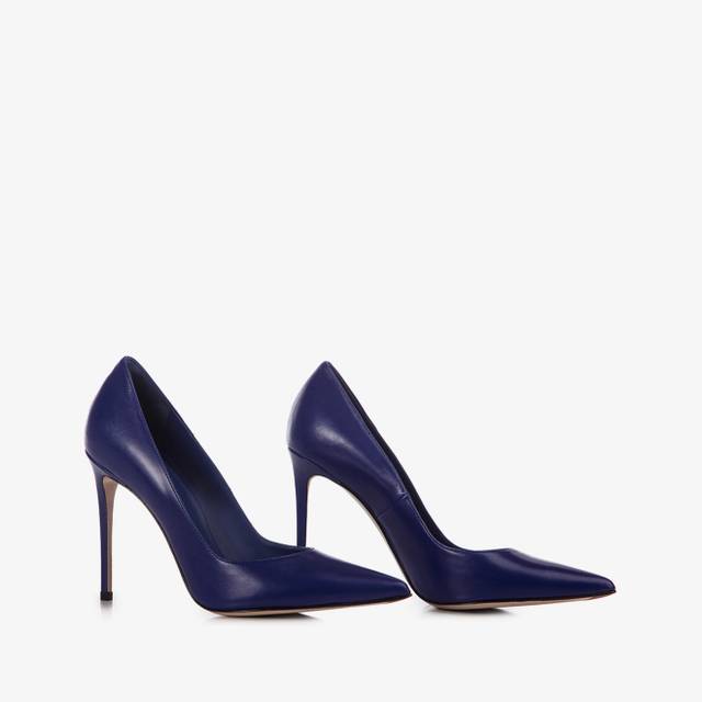 Le Silla Décolleté pelle blu lazuli Sottocosto