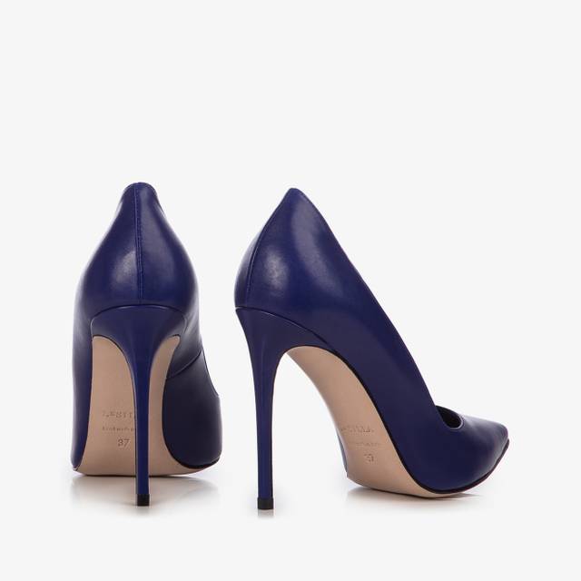 Le Silla Décolleté pelle blu lazuli Sottocosto