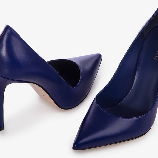 Le Silla Décolleté pelle blu lazuli Sottocosto