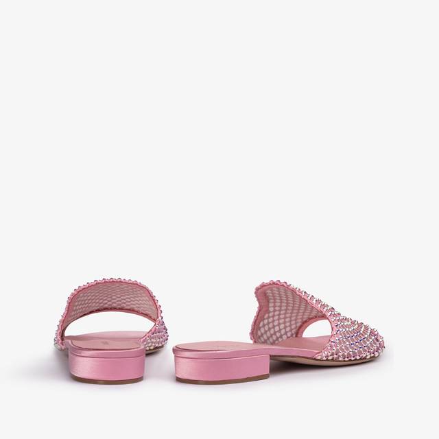 Le Silla Sandalo mule gioiello rete rosa dea con Cristalli In Vendita