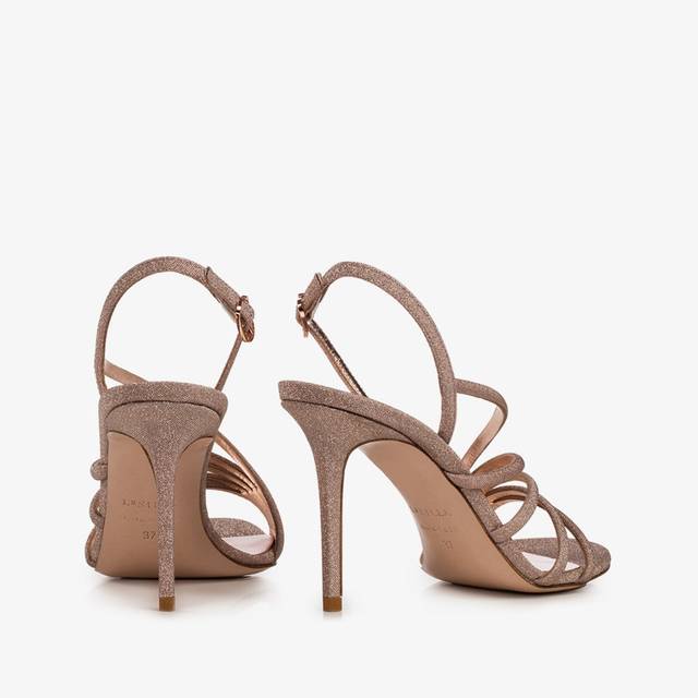 Le Silla Sandalo tessuto glitterato nude skin Saldi