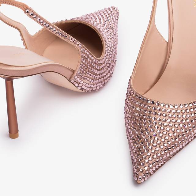 Le Silla Slingback cristalli nude phard Vendita Calda