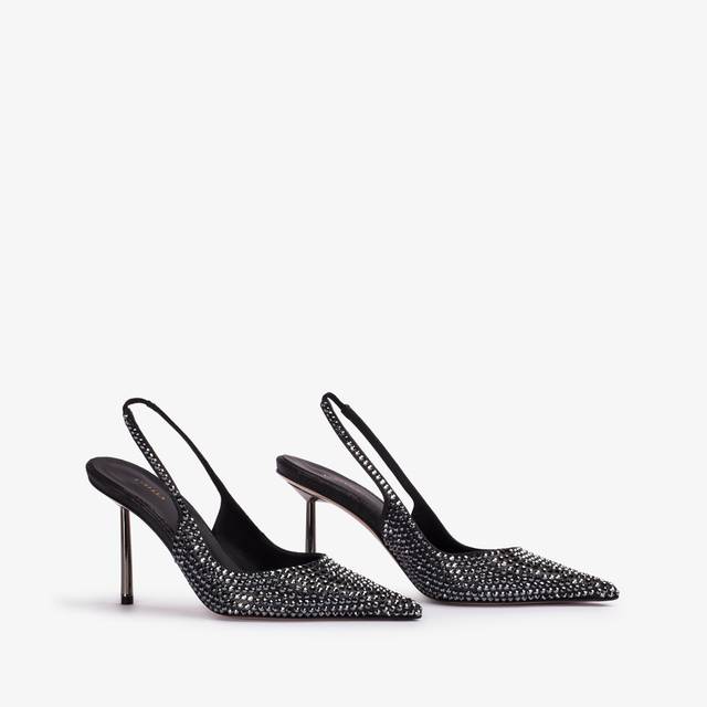 Le Silla Slingback cristalli nero jet Vendita Economica