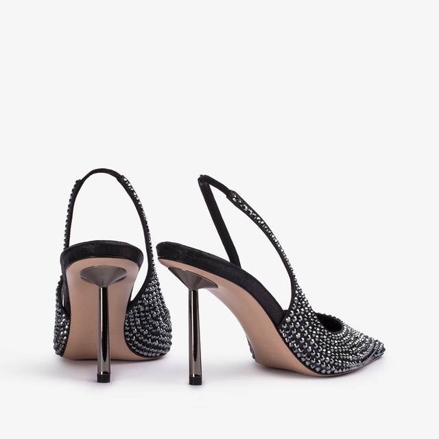 Le Silla Slingback cristalli nero jet Vendita Economica