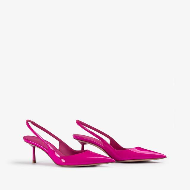 Le Silla Slingback vernice fucsia bouganville Saldi Di Fabbrica