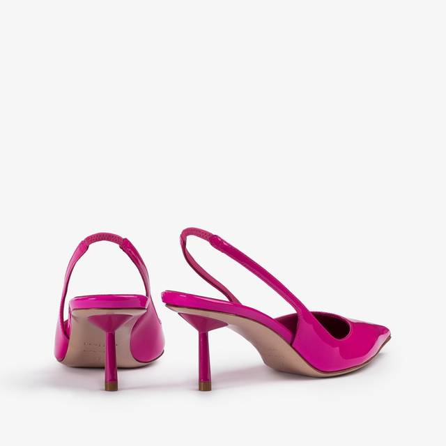 Le Silla Slingback vernice fucsia bouganville Saldi Di Fabbrica