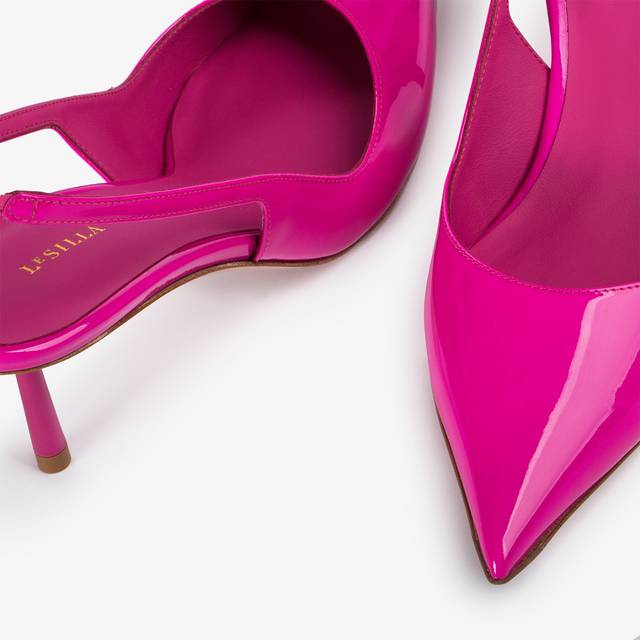 Le Silla Slingback vernice fucsia bouganville Saldi Di Fabbrica