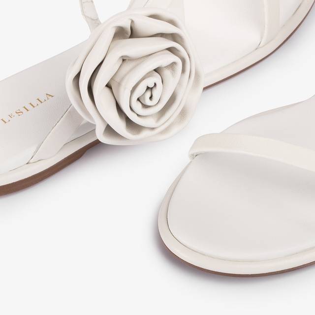 Le Silla Sandalo pelle bianco carta In Saldo