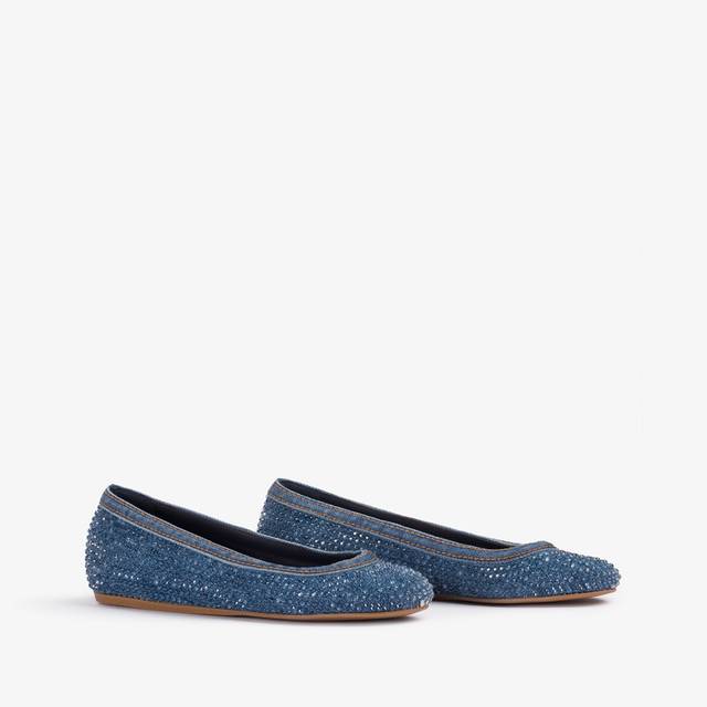 Le Silla Ballerina gioiello denim blu con Cristalli Offerta speciale