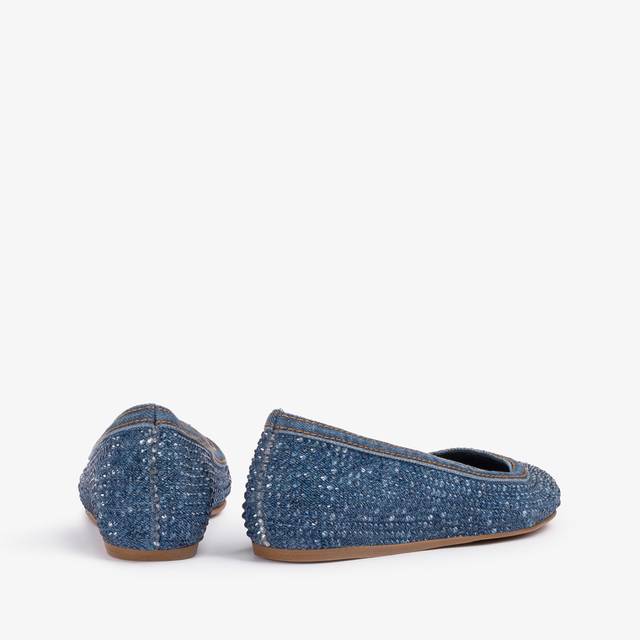 Le Silla Ballerina gioiello denim blu con Cristalli Offerta speciale