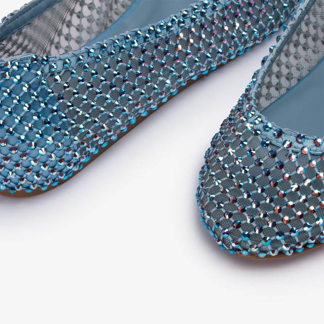 Le Silla Ballerina gioiello rete azzurro cielo con Cristalli Comprare a buon mercato