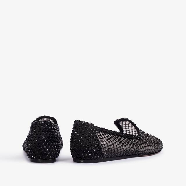 Le Silla Slipper gioiello rete nera e Cristalli neri Shopping online