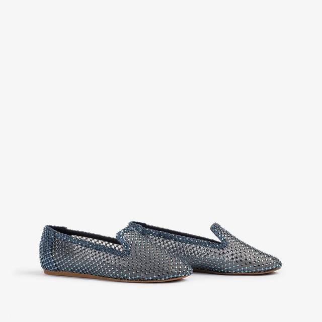 Le Silla Slipper gioiello rete blu denim e Cristalli Offerta esclusiva