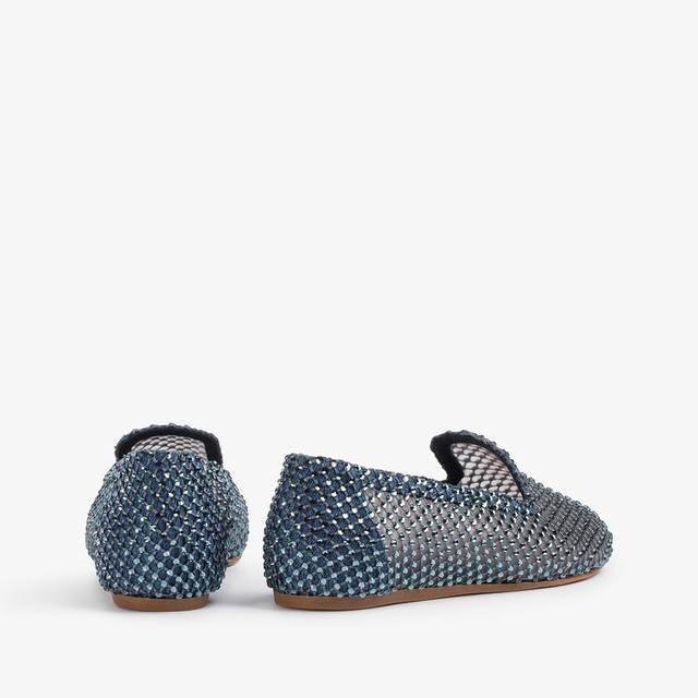 Le Silla Slipper gioiello rete blu denim e Cristalli Offerta esclusiva