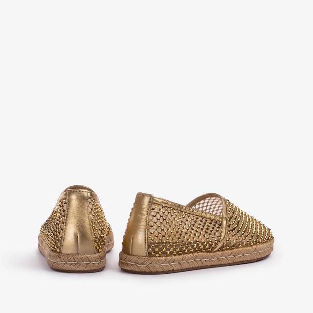 Le Silla Espadrilla gioiello rete oro con Cristalli Vendite stagionali