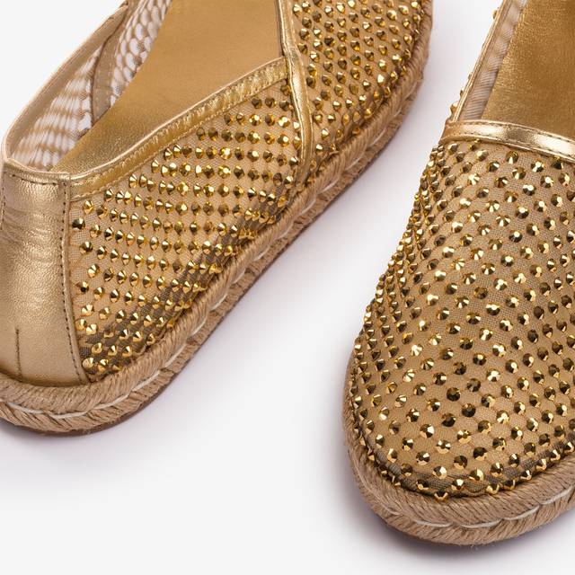 Le Silla Espadrilla gioiello rete oro con Cristalli Vendite stagionali