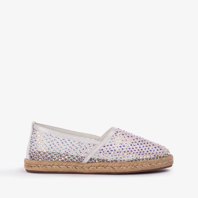 Le Silla Espadrilla gioiello rete bianca carta con Cristalli Black Friday