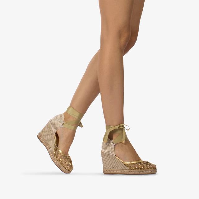Le Silla Campesina gioiello con zeppa rete oro con Cristalli Offerta natalizia