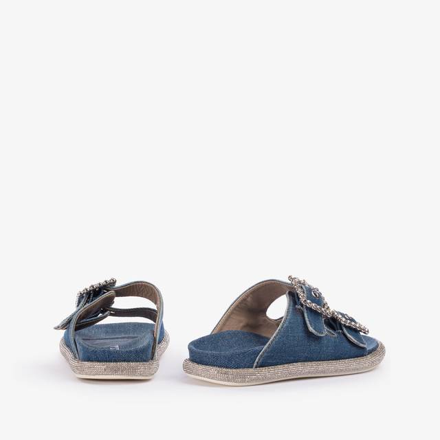 Le Silla Ciabatta denim blu con Cristalli Offerta San Valentino