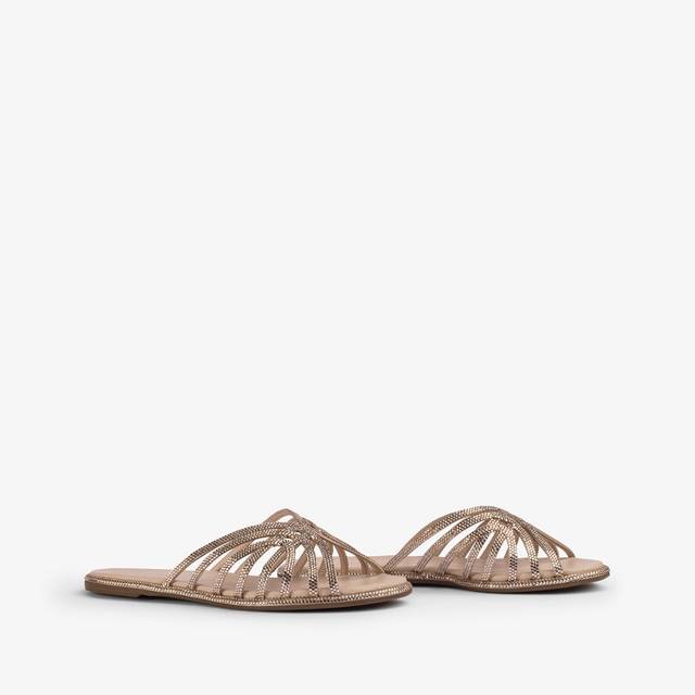 Le Silla Sandalo raso nude skin con Cristalli Smaltimento dello stoccaggio