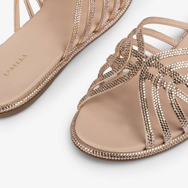 Le Silla Sandalo raso nude skin con Cristalli Smaltimento dello stoccaggio