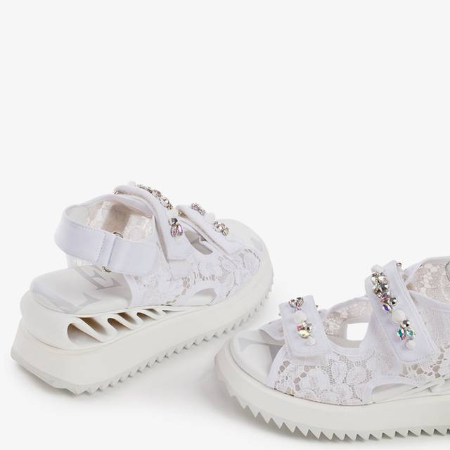 Le Silla Sandalo pizzo bianco Vendita calda