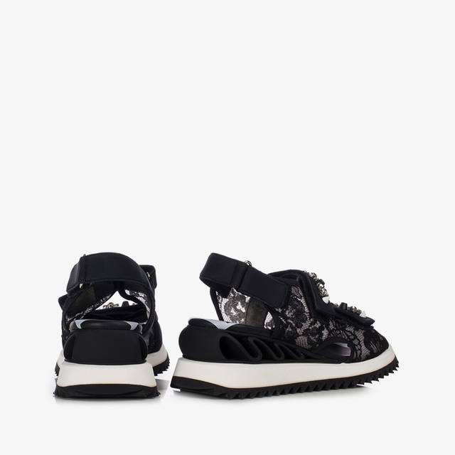 Le Silla Sandalo pizzo nero Latest fashion