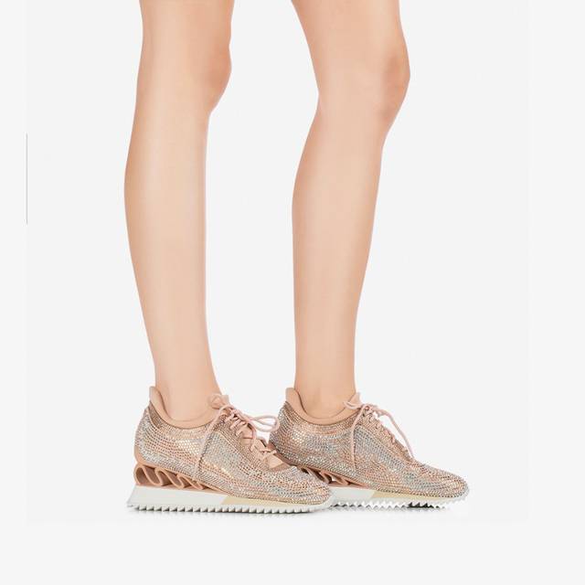 Le Silla Sneaker Cristalli nude phard Offerta temporanea