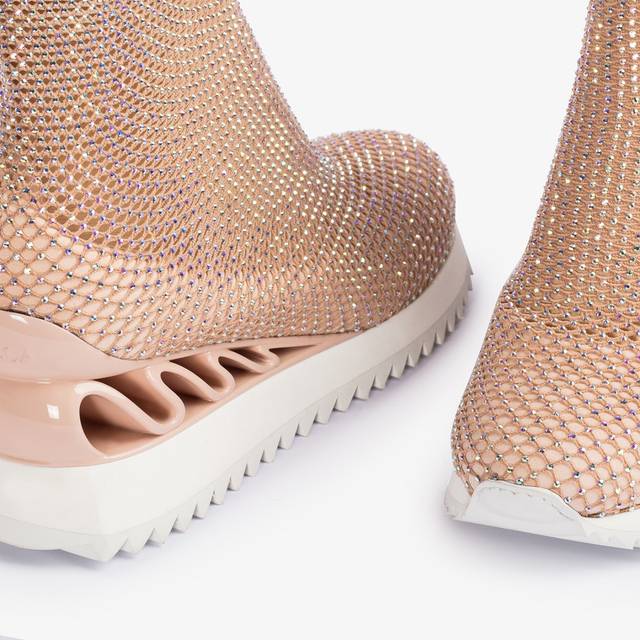 Le Silla Scarpa running rete e Cristalli nude skin Lightning offer