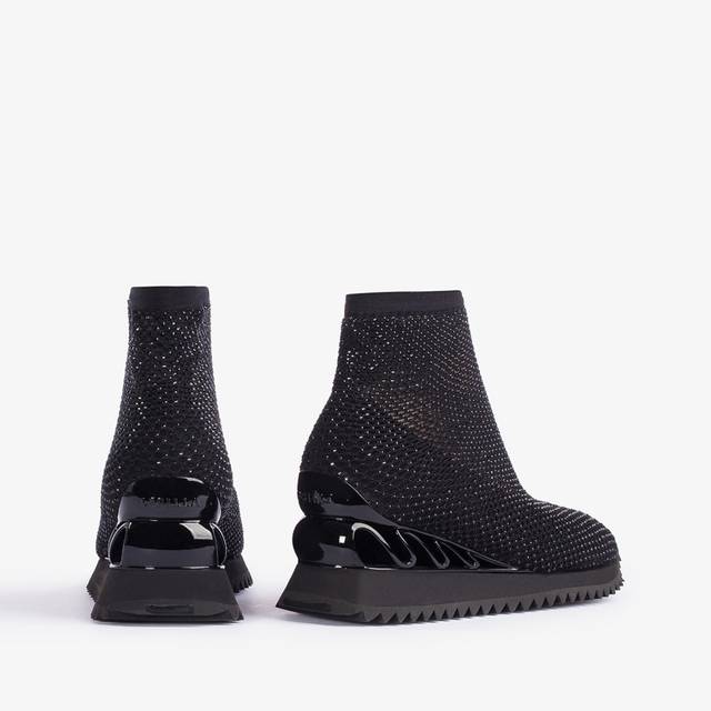 Le Silla Scarpa running rete e Cristalli nero jet Grandi sconti