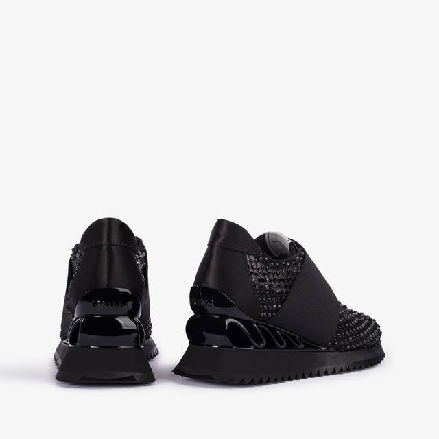 Le Silla Scarpa running raso, rete e Cristalli nero jet Bestseller