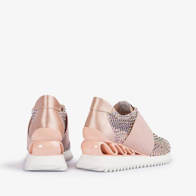 Le Silla Scarpa running raso, rete e Cristalli nude skin Offerte stagionali