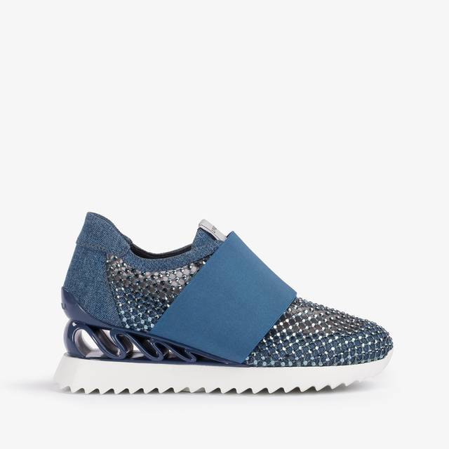 Le Silla Scarpa running denim, rete blu e Cristalli Sconti VIP