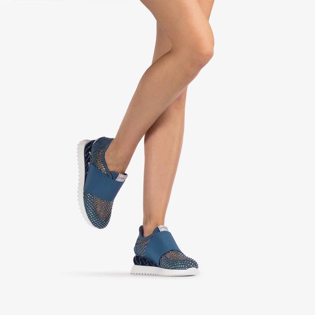 Le Silla Scarpa running denim, rete blu e Cristalli Sconti VIP