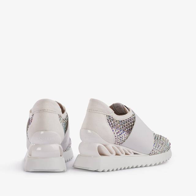 Le Silla Scarpa running denim, rete bianca carta e Cristalli Prezzo basso