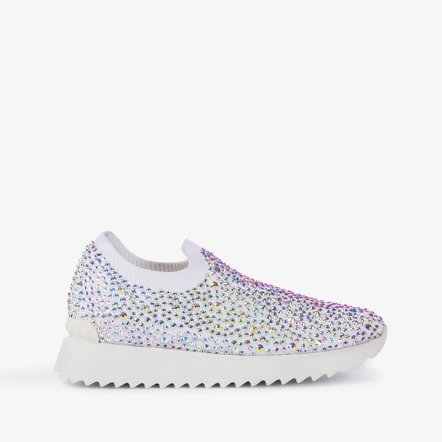 Le Silla Scarpa running tessuto stretch bianca carta e Cristalli ACQUISTA ORA