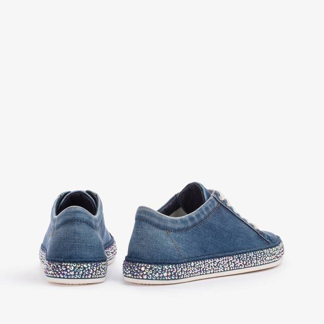 Le Silla Sneaker denim blu con Cristalli Latest stili