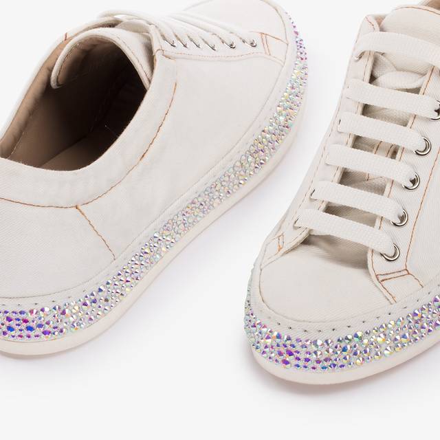 Le Silla Sneaker denim bianca carta con Cristalli Ultimi due giorni