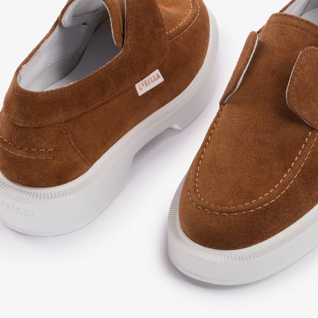 Le Silla Mocassino camoscio marrone havana Promozione temporanea