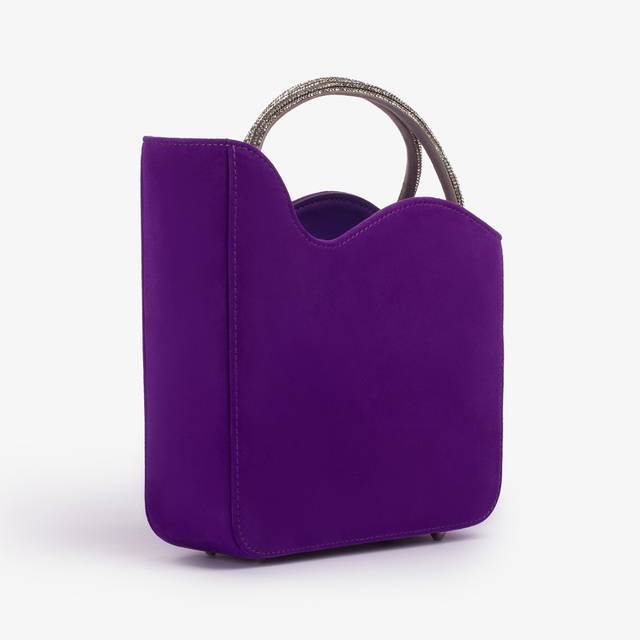 Le Silla Small bag camoscio viola queen e Cristalli Fino al 50% di sconto