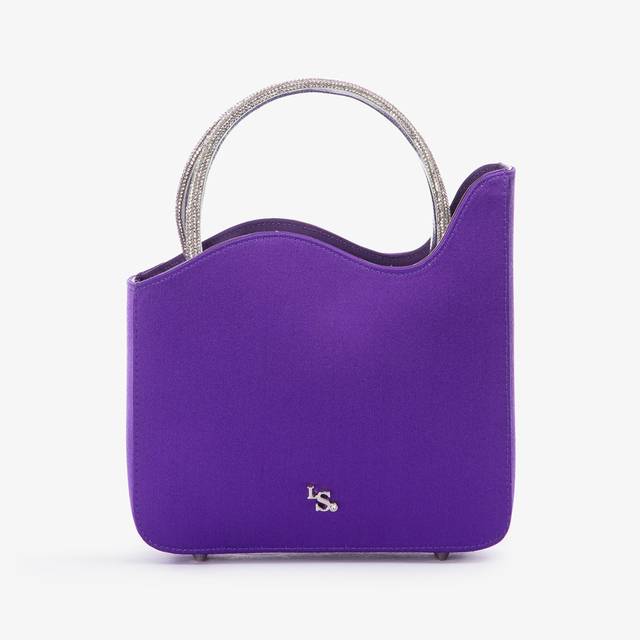 Le Silla Small bag raso viola kamala e Cristalli Fino al 55% di sconto