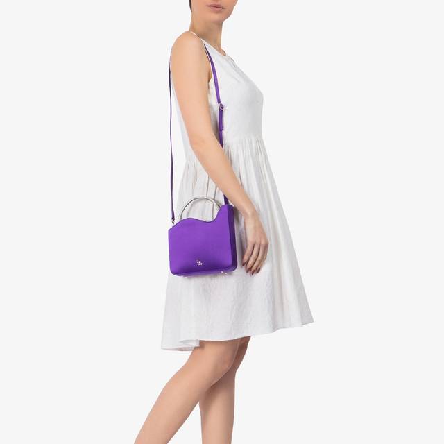 Le Silla Small bag raso viola kamala e Cristalli Fino al 55% di sconto