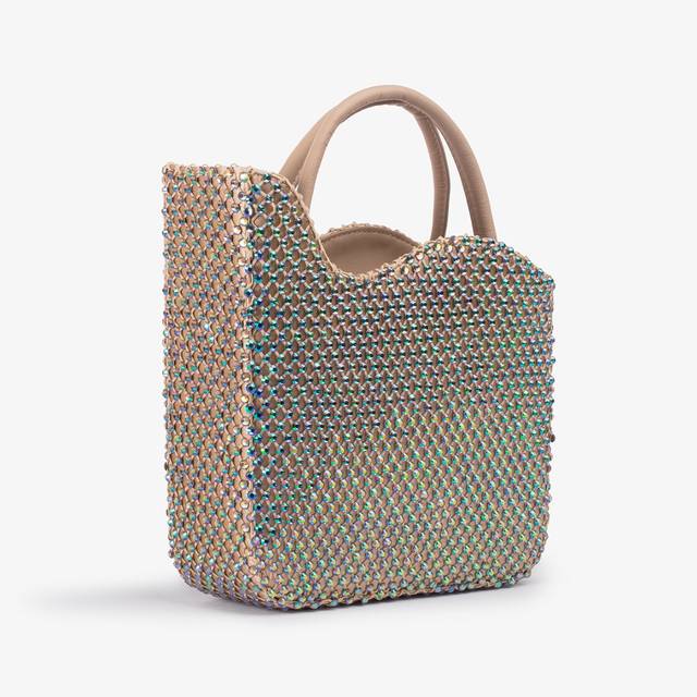 Le Silla Small bag raso oro con Cristalli iridescenti Solo un giorno rimasto