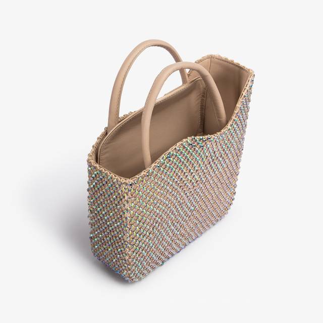 Le Silla Small bag raso oro con Cristalli iridescenti Solo un giorno rimasto
