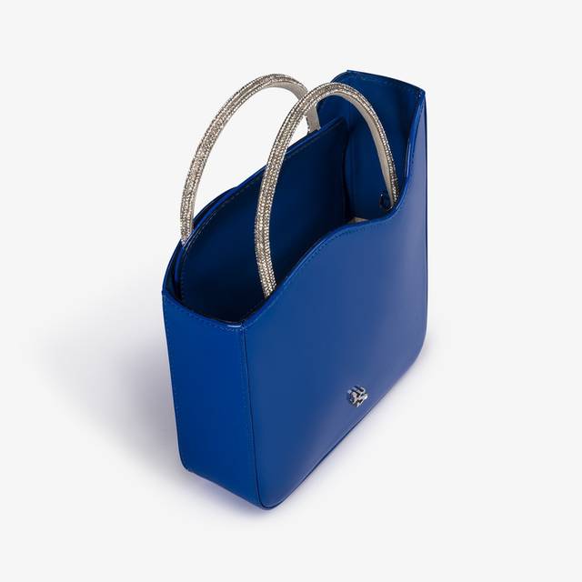Le Silla Small bag vernice blu persia con Cristalli 50% di sconto con spedizione gratuita
