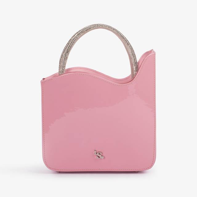 Le Silla Small bag vernice rosa dea con Cristalli Trasporto libero internazionale