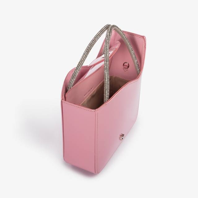 Le Silla Small bag vernice rosa dea con Cristalli Trasporto libero internazionale