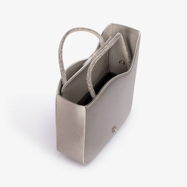 Le Silla Small bag raso argento e Cristalli Limitato a 3 giorni
