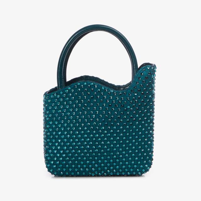 Le Silla Mini bag raso e Cristalli verde rasputin Black Friday Prezzi