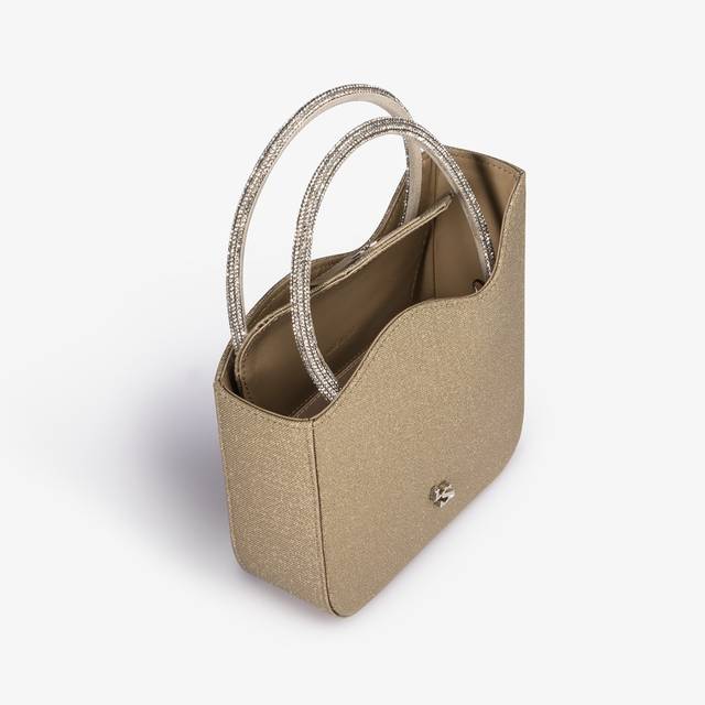 Le Silla Mini bag glitter oro con Cristalli Duty-free